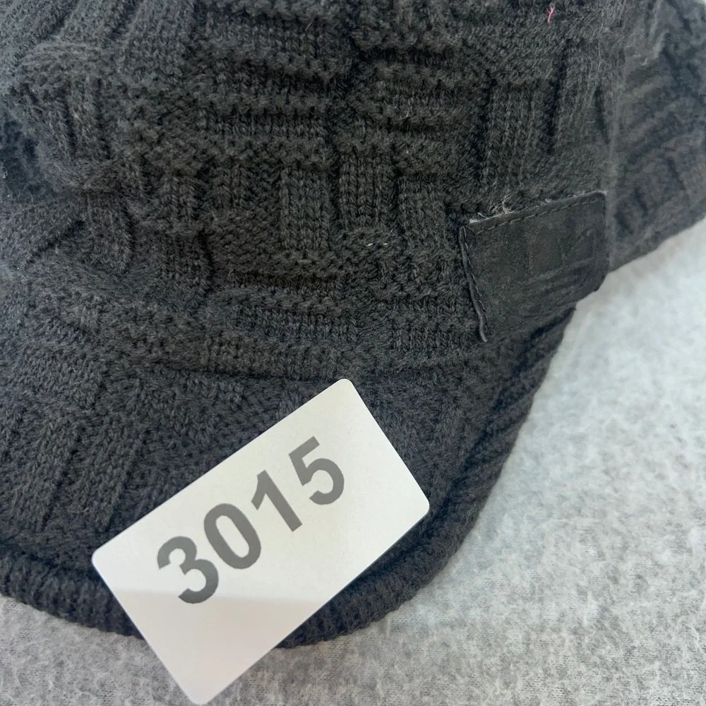 Basket Weave Knit Mens Black Adidas Originals Cadet Cap Trefoil Logo OSFM